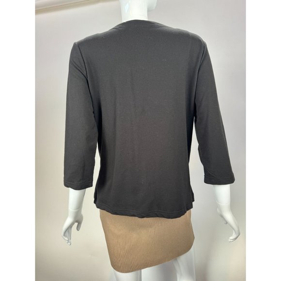 Onque Casual Vintage Skating Santa Cardigan Small Black Cotton Missing Button - Picture 5 of 16